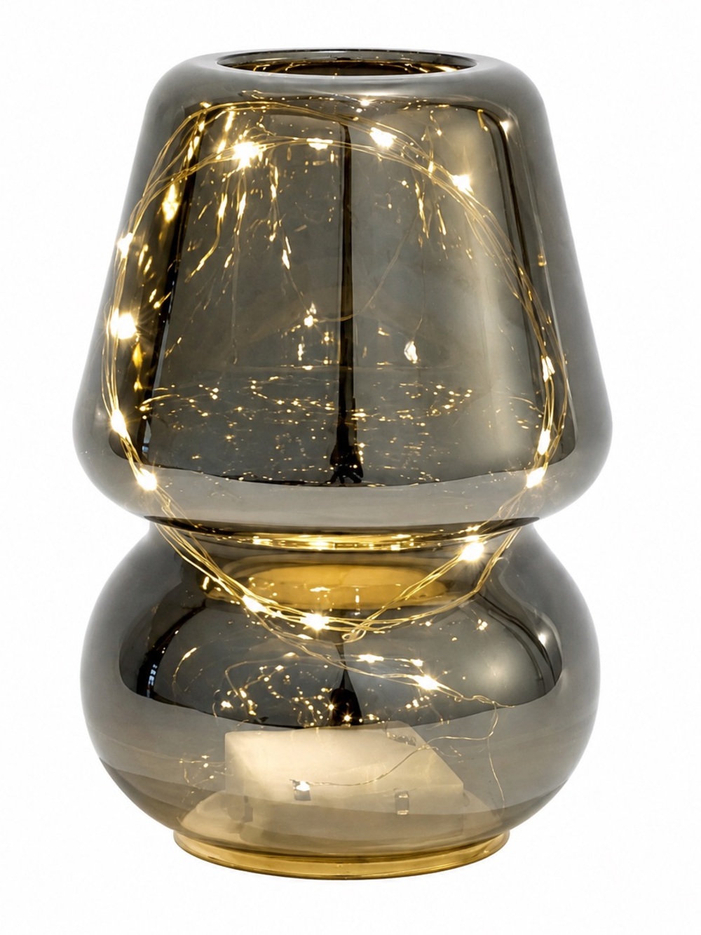 Urban Shop Chrome Glass Mushroom Lamp – 5” W x 7.5” H NIB Modern Aesthetic Decor
